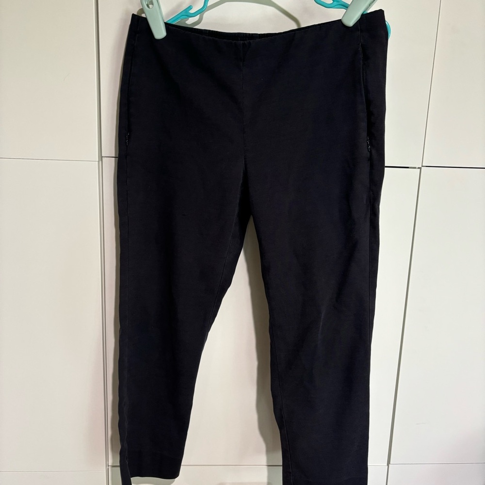 J. Jill Womens Cotton Essential Stretch Casual Pants Black 12 Petite Comfy Cozy
